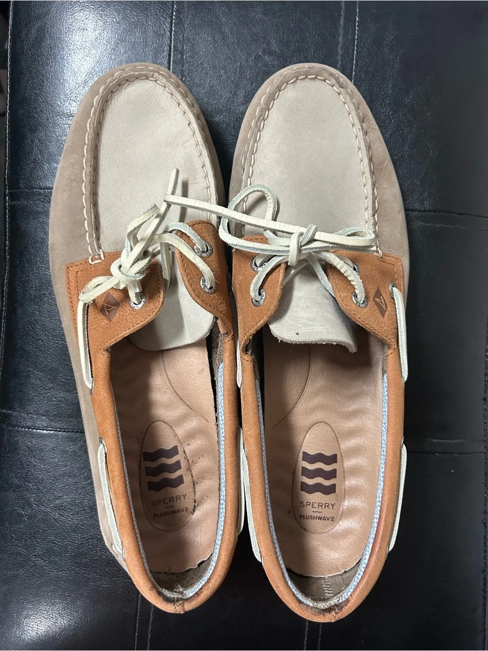 Sperry Men's Two-Tone Beige & Tan Suede Boat Shoes
